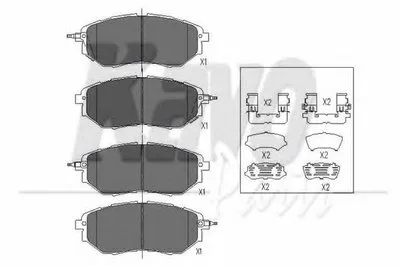 Комплект тормозных колодок, дисковый тормоз KAVO PARTS купить