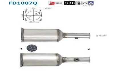 Сажевый / частичный фильтр, система выхлопа ОГ AS купить