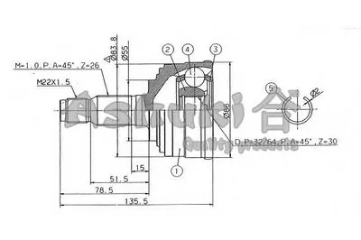 Шарнирный комплект, приводной вал ASHUKI купить