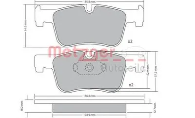 Комплект тормозных колодок, дисковый тормоз METZGER купить