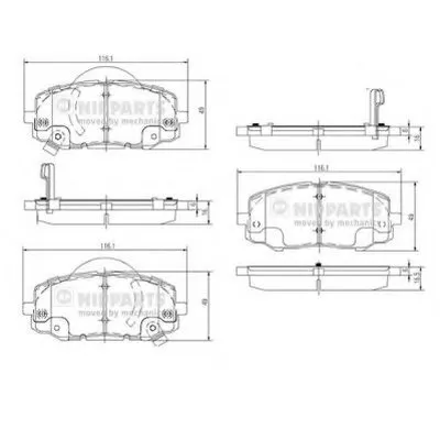 Комплект тормозных колодок, дисковый тормоз NIPPARTS купить
