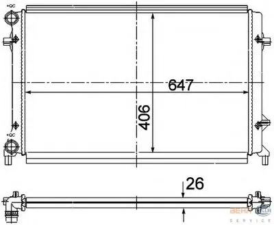 Радиатор, охлаждение двигателя BEHR HELLA SERVICE HELLA купить