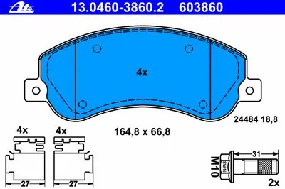 Комплект тормозных колодок, дисковый тормоз ATE купить