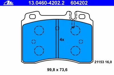Комплект тормозных колодок, дисковый тормоз