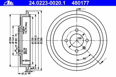 Тормозной барабан ATE купить