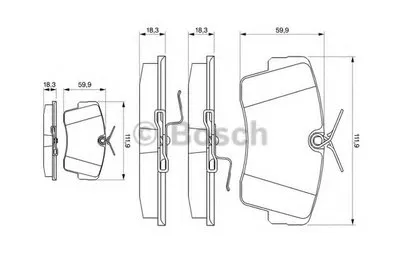 Комплект тормозных колодок, дисковый тормоз BOSCH купить