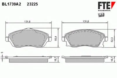 Комплект тормозных колодок, дисковый тормоз FTE купить
