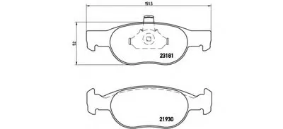 Комплект тормозных колодок, дисковый тормоз BREMBO купить