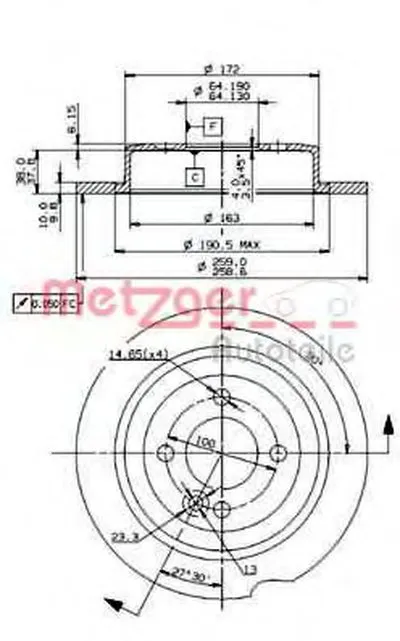Тормозной диск HIGH CARBON / AP METZGER купить