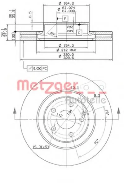 Тормозной диск HIGH CARBON / AP METZGER купить