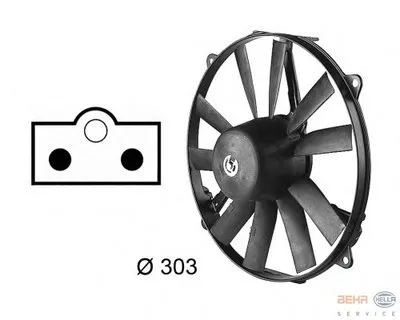 Вентилятор, охлаждение двигателя BEHR HELLA SERVICE купить