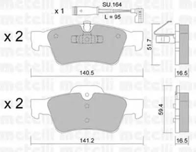 Комплект тормозных колодок, дисковый тормоз METELLI купить
