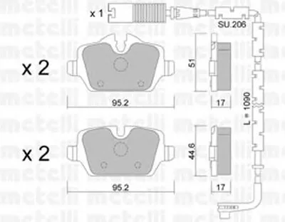 Комплект тормозных колодок, дисковый тормоз METELLI купить