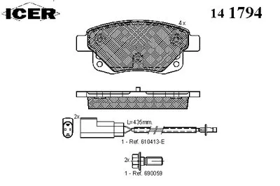 Комплект тормозных колодок, дисковый тормоз ICER купить