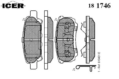 Комплект тормозных колодок, дисковый тормоз ICER купить