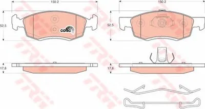 Комплект тормозных колодок, дисковый тормоз COTEC TRW купить