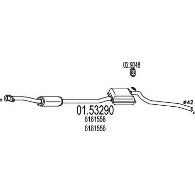 Средний глушитель выхлопных газов MTS купить