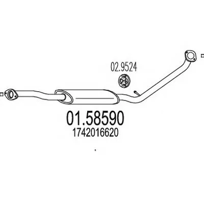 Средний глушитель выхлопных газов MTS купить