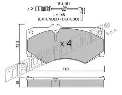 Комплект тормозных колодок, дисковый тормоз TRUSTING купить