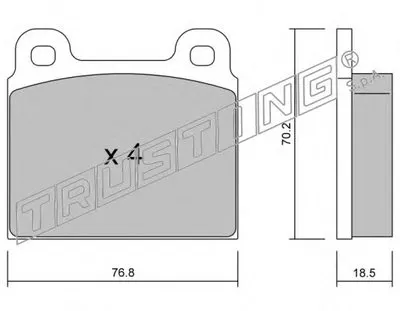 Комплект тормозных колодок, дисковый тормоз TRUSTING купить