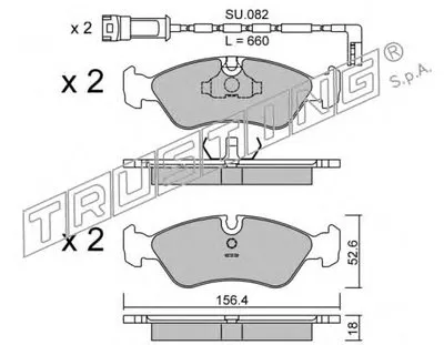 Комплект тормозных колодок, дисковый тормоз TRUSTING купить