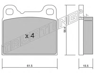 Комплект тормозных колодок, дисковый тормоз TRUSTING купить