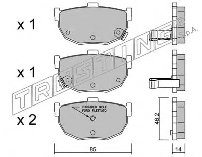Комплект тормозных колодок, дисковый тормоз TRUSTING купить