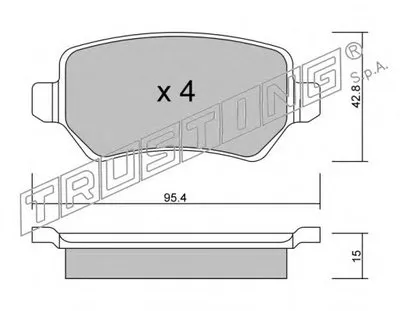 Комплект тормозных колодок, дисковый тормоз TRUSTING купить