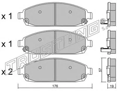 Комплект тормозных колодок, дисковый тормоз TRUSTING купить