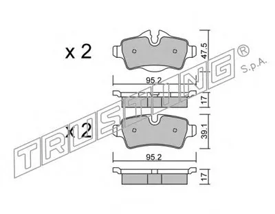 Комплект тормозных колодок, дисковый тормоз TRUSTING купить
