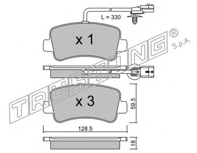 Комплект тормозных колодок, дисковый тормоз TRUSTING купить