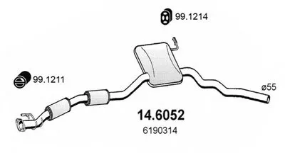 Средний глушитель выхлопных газов ASSO купить