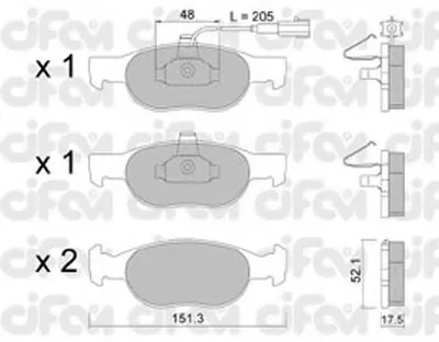 Комплект тормозных колодок, дисковый тормоз CIFAM купить
