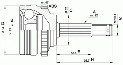 Шарнирный комплект, приводной вал SPIN OPEN PARTS купить