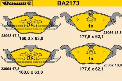 Комплект тормозных колодок, дисковый тормоз BARUM купить