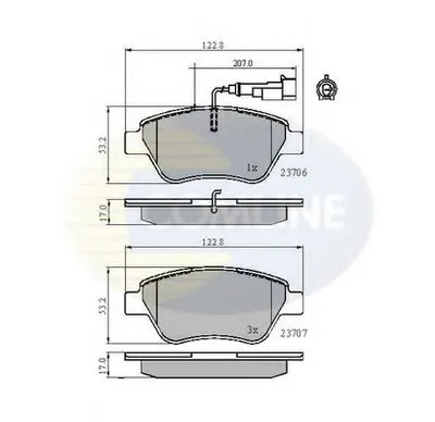 Комплект тормозных колодок, дисковый тормоз Comline COMLINE купить