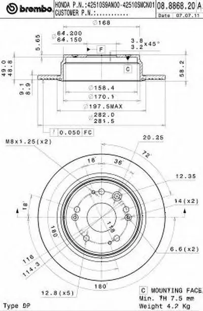 Тормозной диск BREMBO купить