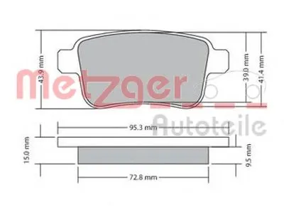 Комплект тормозных колодок, дисковый тормоз METZGER купить