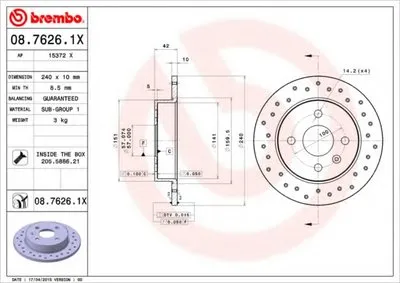 Тормозной диск BREMBO XTRA LINE BREMBO купить