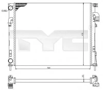Радиатор, охлаждение двигателя TYC купить