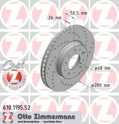 Тормозной диск SPORT BRAKE DISC COAT Z ZIMMERMANN купить