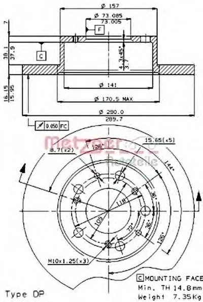 Тормозной диск AP METZGER купить