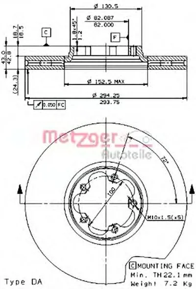 Тормозной диск AP METZGER купить