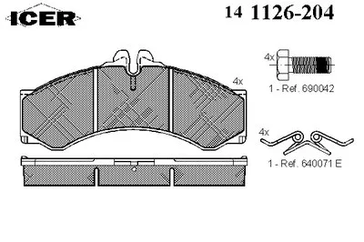 Комплект тормозных колодок, дисковый тормоз ICER купить