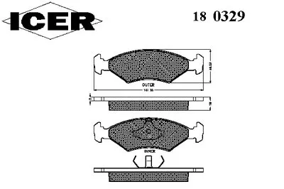 Комплект тормозных колодок, дисковый тормоз ICER купить