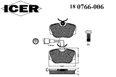 Комплект тормозных колодок, дисковый тормоз ICER купить