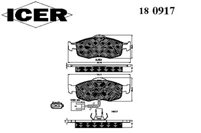 Комплект тормозных колодок, дисковый тормоз ICER купить