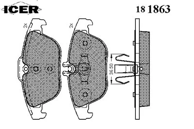 Комплект тормозных колодок, дисковый тормоз ICER купить