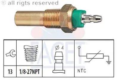 Датчик, температура охлаждающей жидкости; Датчик, температура охлаждающей жидкости; Датчик, температура охлаждающей жидкости FACET купить
