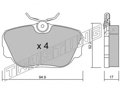 Комплект тормозных колодок, дисковый тормоз TRUSTING купить